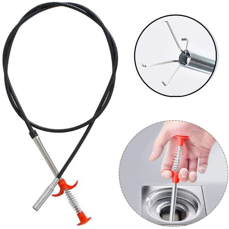 Flexible Drain Clog Remover – 2-in-1 Sink Snake