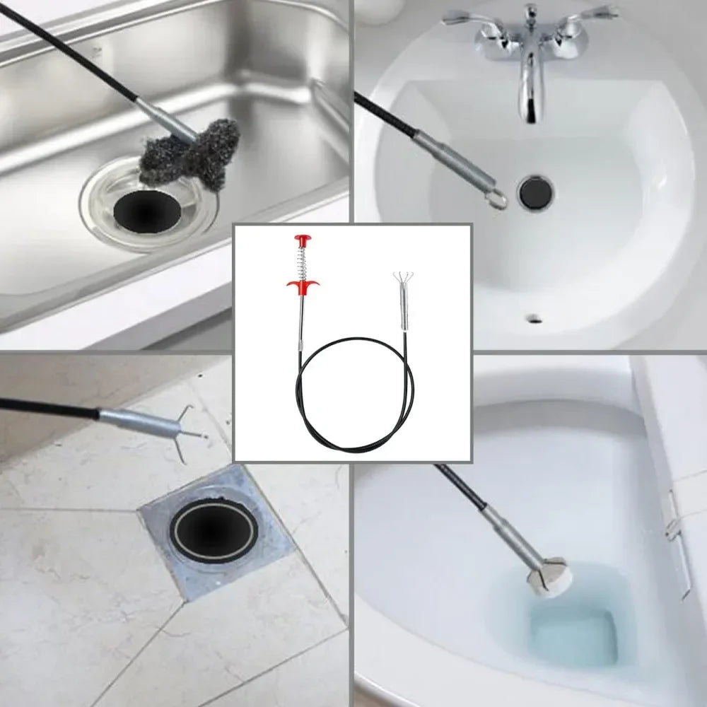 Flexible Drain Clog Remover – 2-in-1 Sink Snake